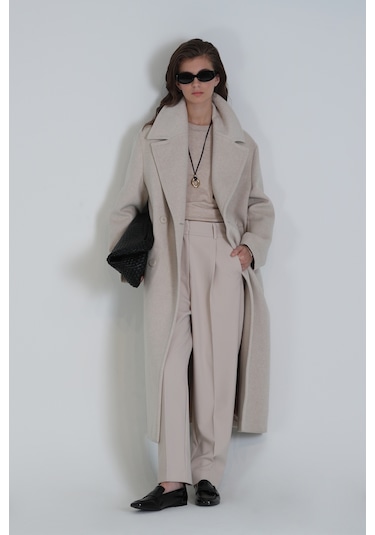 Lufian Burnıe Kadın Palto Bej Bej 122150002100550 Bej