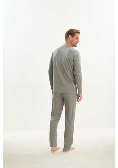 Erkek Uzun Kol Yeşil Pijama Takım C8t2n5o9 001