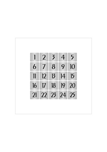 Metal Kapı Masa Dolap Numarası Sade Model 10x10cm Gümüş Renk 25 Adet 1 25