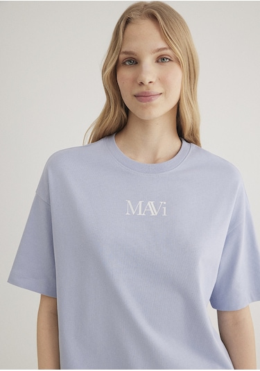 Mavi - Mavi Logo Baskılı Lila Tişört 1611593-85385 Lila