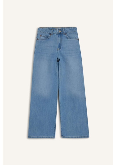 Defacto Kız Çocuk Wide Leg Geniş Paça Jean Pantolon E5881a825aunm39 Mavi