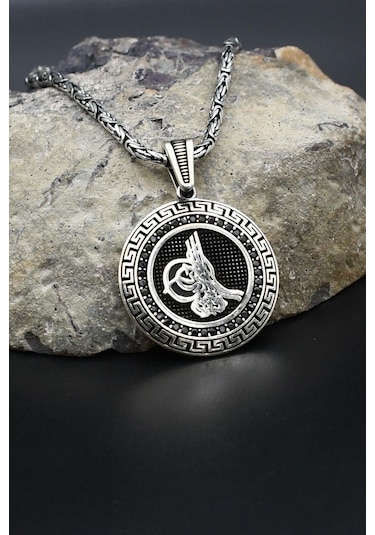 Osmanlı Tuğralı Grek Desenli 925 Ayar Gümüş Kral Zincir 2mm 902416 Gümüş