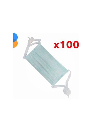 Bağcıklı 3 Katlı Cerrahi Maske 100'lü - 1 Kutu