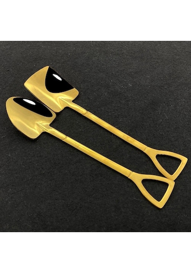 Çok Renkli 4 Adet Yaratıcı Paslanmaz Çelik Kürek Şekli Kaşık Çatal Siyah Sofra Takımı Yemek Kaşığı Çatal Bıçak Kaşık Tk. 56515125 Çok Renkli