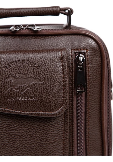 Tuldar Erkek Kahverengi Deri Çelik Kasalı Kapaklı Omuz Ve El Çantası 15x19cm Tul293 Kahverengi