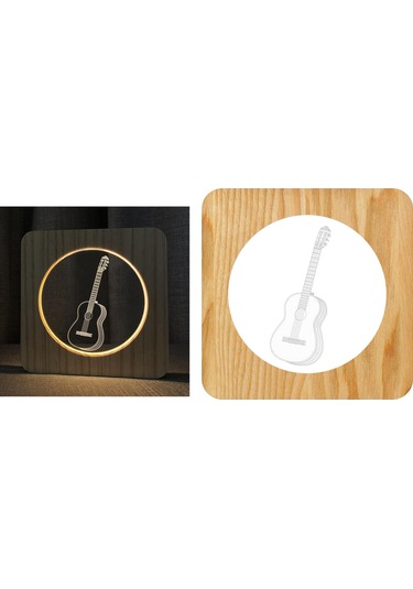 Homyl Usb Düşük Güç Enerji Led Gece Lambası Işık 3d Odun