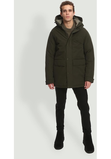 Jack & Jones Fonksiyonel Cepli Kapüsonlu Parka- Champ 12236015 Rosin Siyah