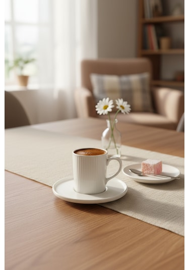 Bernardo Cello 6 Kişilik Fincan Takımı Altın Beyaz - Altın