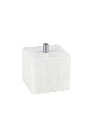 Baster Square Pamukluk, Tezgah Üstü, 10x11x10cm - Doğaltaş/krom
