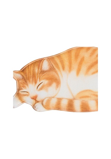 Suntek Magideal Uyuyan Kedi Paspas Sarı - Beyaz