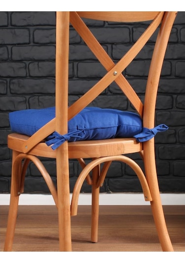 Altınpamuk Altınpamuk 4'Lü Lüx Pofidik Lacivert Sandalye Minderi Özel Dikişl