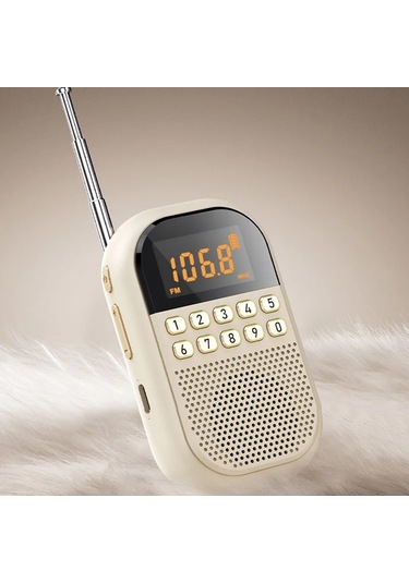 Jınserta Mini Dsp Radyo Fm/am - Bluetooth Hoparlör, Tf Kart Okuyucu, Büyük Lcd Ekran, Yaşlılar İçin 9k/10k Mavi