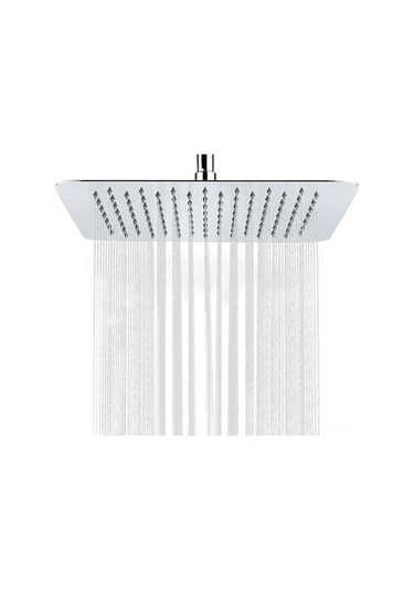 8 İnç İnce Kare Panellerli Yağmur Duşu Başlığı - Paslanmaz Çelik, 100 Fıçı, Otomatik Temizleme, Yüksek Basınçlı, G1/2 Bağlantı Bağlantı Çubuğu Yok Diğer Diğer