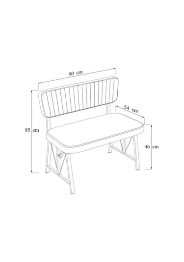 Elfin Mutfak , Yemek Odası Bahçe Balkon Otel Restoran Kafe Bench, Puf, Sırtlı Bench -1 Adet Siyah Siyah