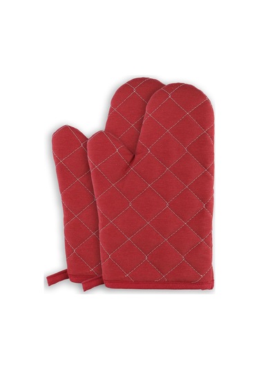 Yanmaz Ve Isıya Dayanıklı Fırın Eldiveni Ve Tutacak 2 Eldiven, 2 Tutacak Vişne