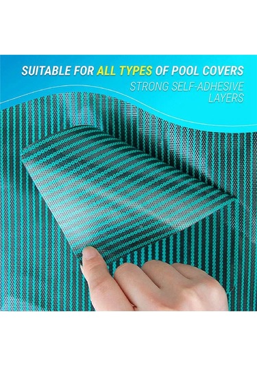 12 Adet Havuz Emniyet Kapağı Yama, 12x8ın/4x8in Havuz Kapağı Koyu Yeşil