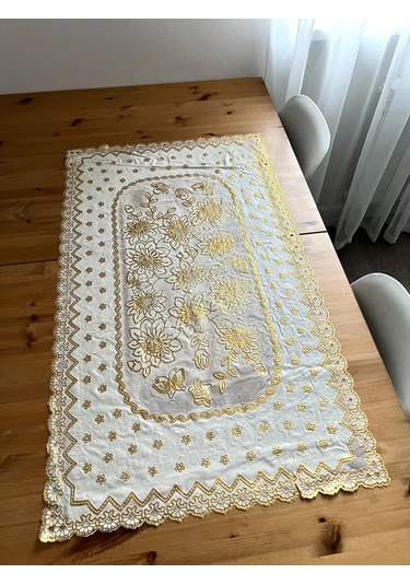 Best Price 34 Dikdörtgen Masa Örtüsü 208266843 Altın Rengi
