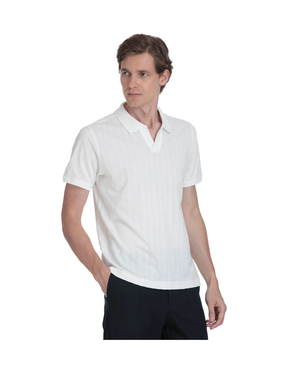 Hatemoğlu Beyaz Regular Fit Apaş Yaka Pamuklu Tişört 34943 350501