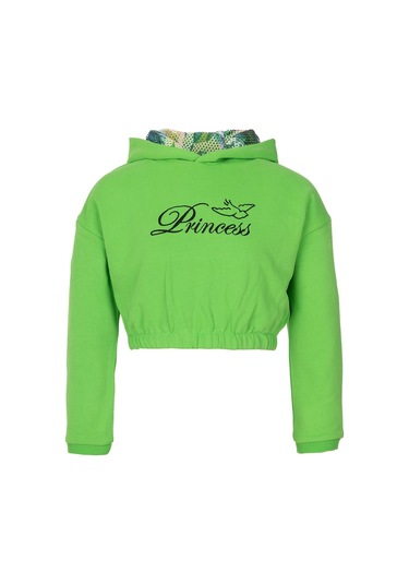 Brz Kids Kız Çocuk Yeşil Crop Sweatshirt Pantolon Takım-yeşil Yeşil