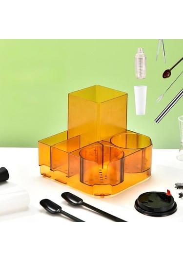 Pazly Suntek Kahve Barı Çeşni Rafı Çay Poşetleri Ve Süt Dükkanı Turuncu Turuncu