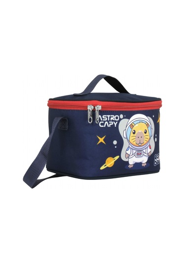 Capybara Erkek Çocuk Isı Yalıtımlı Astronot Beslenme Çantası - Lacivert - Kırmızı - 5228 Çok Renkli