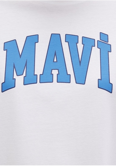 Mavi - Mavi Logo Baskılı Kadın Tişört 1600843-70000 - Beyaz