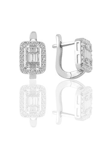 Gümüş Rodyumlu Gümüş Baget Taşlı Üçlü Set (535071173)