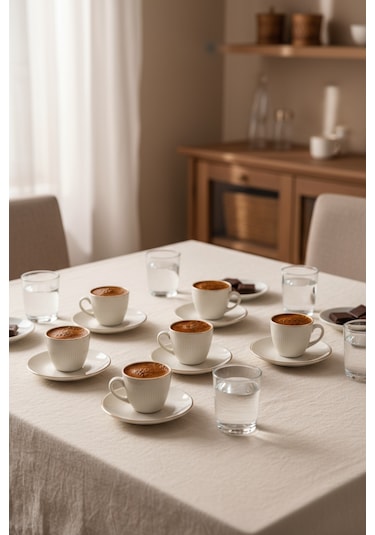 Bernardo Supra 6 Kişilik Fincan Takımı Altın Altın - Beyaz