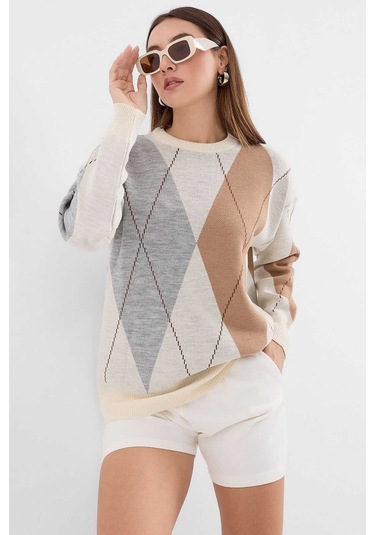 Gabria Baklava Desen Kazak Gri