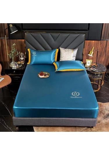 Lemestar Hilton Tek Kişilik Yatak Seti 1.2x2.0m: 4 Mevsim Kullanıma Uygun, Yıkama Uygun, Altı Yönlü Tam Kapama, Gri Mavi, 2 Parça DiğER