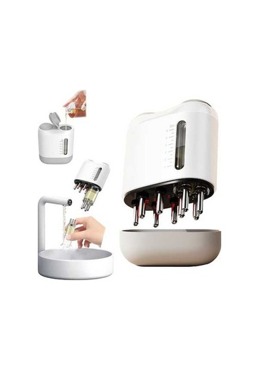 Artfulabode Şarjlı Saç Bakım Fırçası - Kırmızı Işıklı Masajlı Yağ Uygulayıcı Beyaz Beyaz