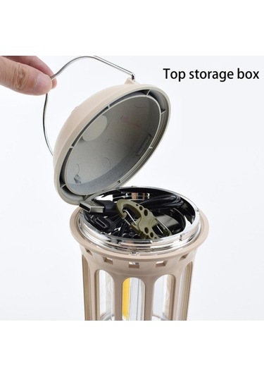 Dancemonkey Şarj Edilebilir Cob Kamp Işığı Retro Tarzı Çadır Asma Işık Fener Lambası Yürüyüş Akşam Partisi İçin, Boyut: L 001 Altın