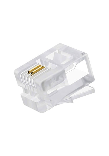 6P2C RJ11 2 Pinli Konnektör - RJ11 Jack - Telefon Kablo Uc 100 Ad