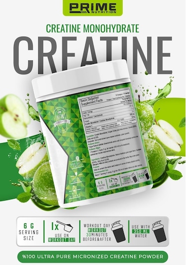Prime Nutrition Creatine 420 Gram Yeşil Elma