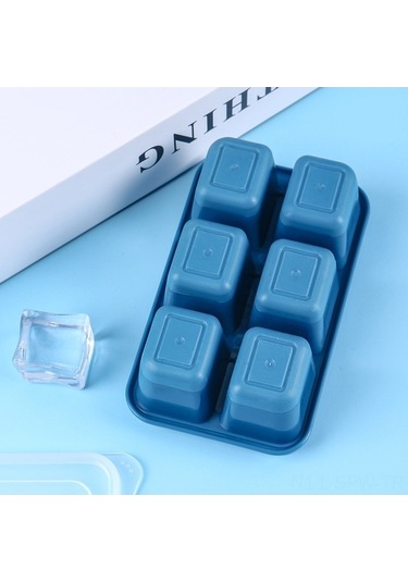 Besthome1 Esnek Tabanlı 6'lı Silikon Buz Kalıbı Seti - Kare Ve Yuvarlak, Uygun Herkes İçin, Kırmızı-mavi-gri 3 Renkli Paket Çok Renkli