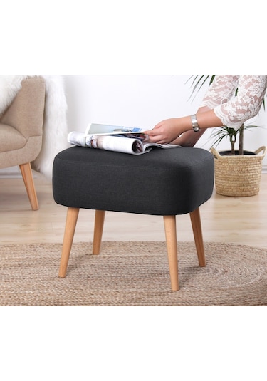 Lorencehome Parrot Puf - Koyu Gri / Lorence Home