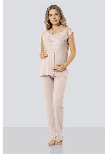 Türen 3294 Lohusa Pijama Takımı - Pudra