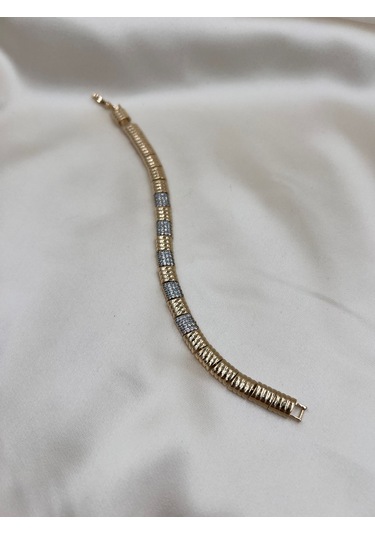 Çelik Zirkon Taşlı Ray Bileklik