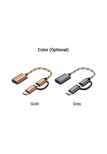 Suofeng Nylon Örgü Type-c/micro Usb Çift Uçlu Veri Kablosu - Usb 3.0 5gbps Hızlı Transfer - Android Telefonlar İçin - Gri Renk