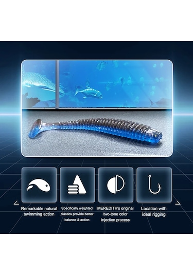 Deniz Balıkçılığı İçin Meredith-yumuşak Silikon Yem, Sazan Balıkçılığı İçin S03 55mm 100pcs