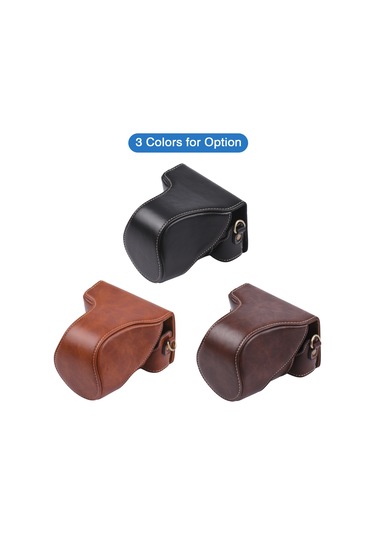 Gajeena Kahverengi Klasik Pu Deri Kamera Çantası, Canon Eos M100 İçin Omuz Kayışıyla