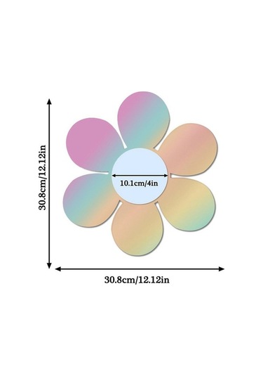 Pazly Yaratıcı Suntek Makyaj Estetik Dekoratif Çiçek-30.8cmx30.8cm Aynası Ayna Hj Ahşap