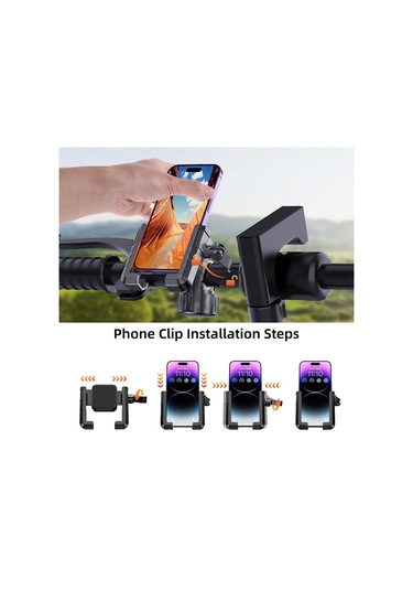 Yys-615 Motosiklet Bisiklet Yarı Sarılmış Sürme Navigasyon Cep Telefonu Tutucusu Siyah㪶ꞁ Siyah㪶ꞁ