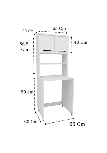 Enda Home Çamaşır Makinesi Dolabı 3 Raflı Kapaklı Banyo Dolabı Beyaz