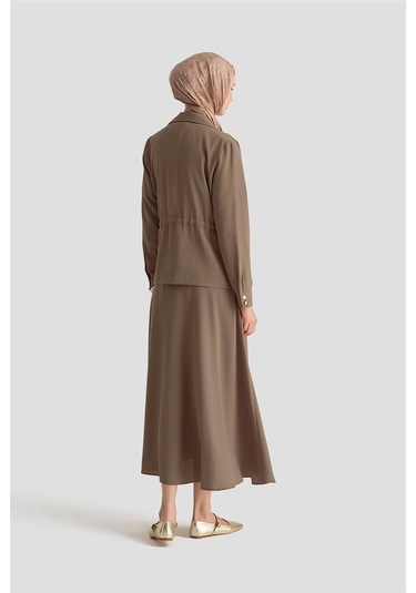 Armine Beli Büzgülü Takım 25yd9172 Vizon Vizon