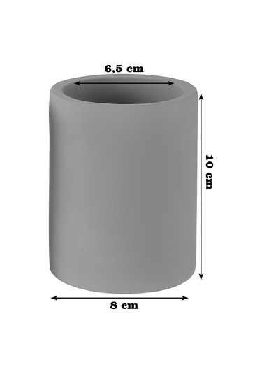 Dekoratif Beton Kalemlik 3 Lü Set Minimalist Organizer, Vazo, Saksı Ve Diş Fırçalık Çok Renkli