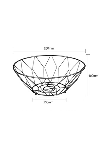 Yuntech01 Kahverengi Karbon Çelik Mutfak Meyve Sepeti - Ev Dekorasyonu, Atıştırmalık Depolama, Masaüstü Organizer Siyah