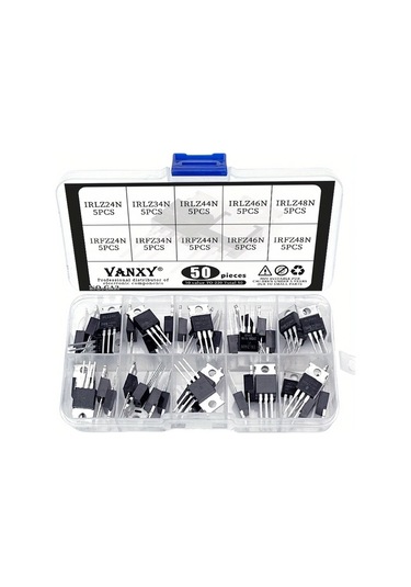 Topnotch 10 Değerli 50 Parça Mos Fet Transistör Kit Irlz24n Irlz34n Irlz44n Irlz46n Irlz48n Irfz24n Irfz34n Irfz44n Irfz46n Irfz48