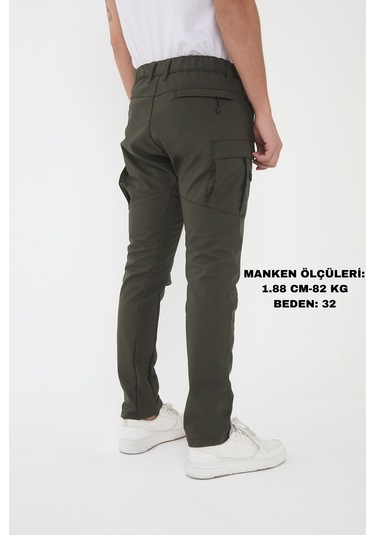 Camp Scoutland Camp592 Outdoor Softshell Su Ve Rüzgara Dayanıklı İçi Polarlı Kışlık Erkek Taktik Pantolon Haki Haki