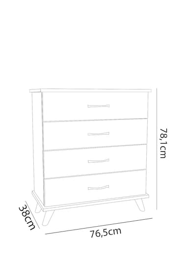 Ae-1047 Artemis Antrasit Şifonyer 4 Çekmeceli, Komodin, Ayaklı